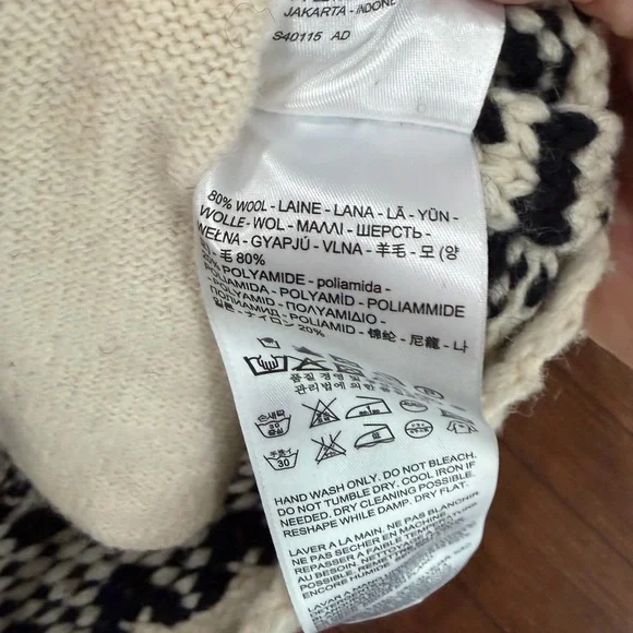 Levi’s Sweater Women’s Large Nordic Heavy Knit Wool Zip Cardigan Shawl Collar - Picture 4 of 9